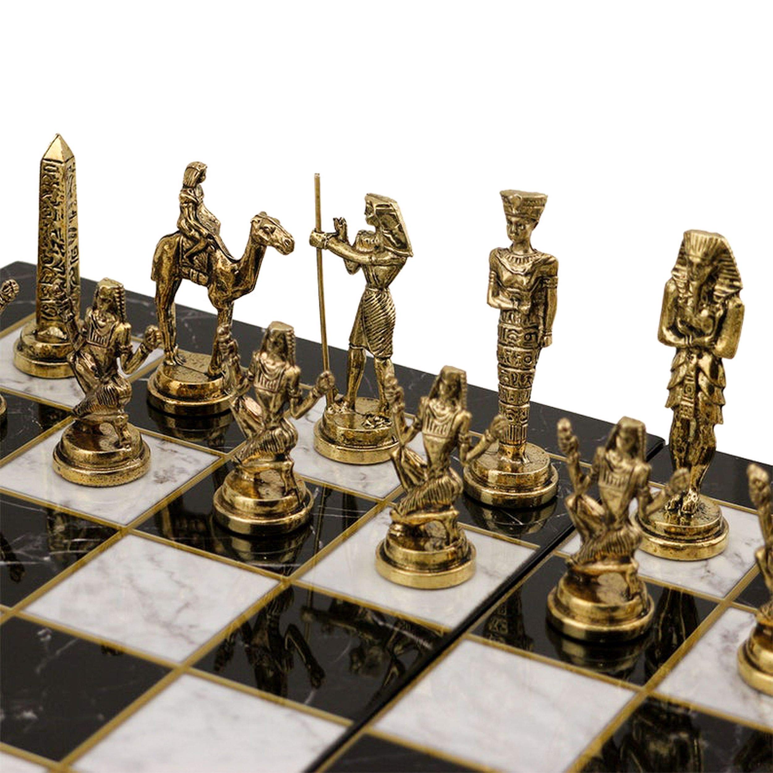 Amazon | メタルチェスセット 大人用 古代エジプト ファラオフィギュア